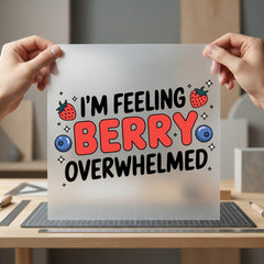 Feeling Berry Overwhelmed Humorous Funny Sarcastic Ready to Press DTF Transfer for Dtf