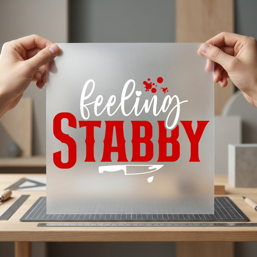 Feeling Stabby Halloween Diy Halloween Ready to Press DTF Transfer for Dtf