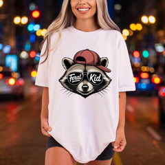 Feral Kid Raccoon Hat Funny Pet Ready to Press DTF Transfer for Dtf