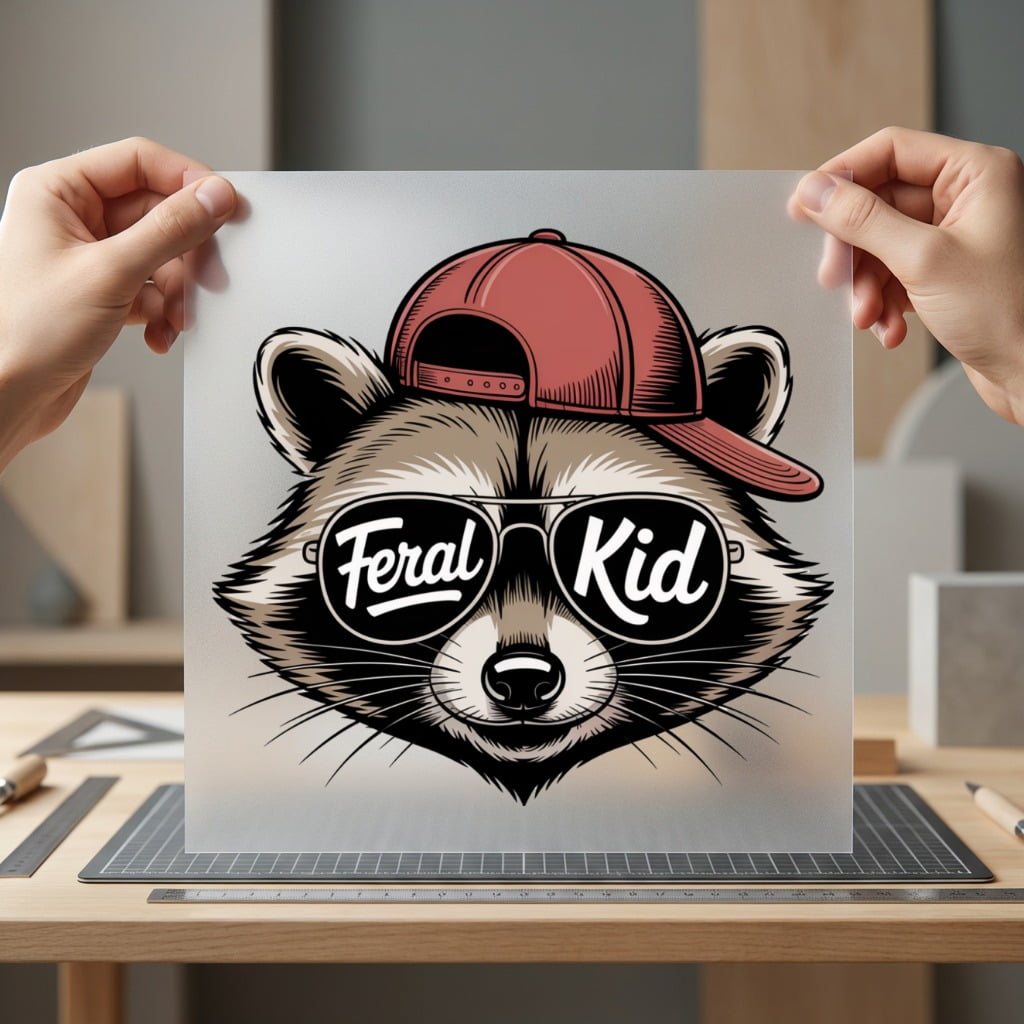 Feral Kid Raccoon Hat Funny Pet Ready to Press DTF Transfer for Dtf