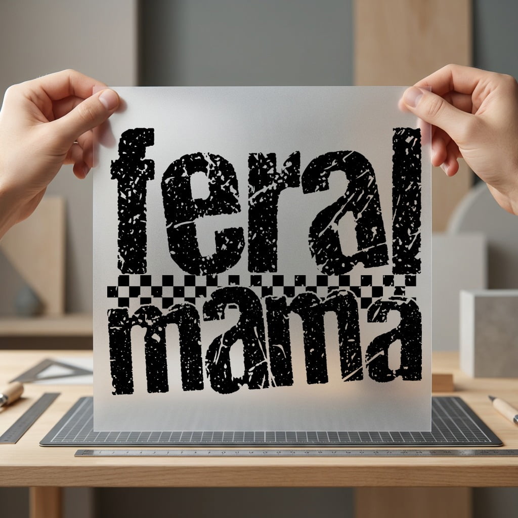 Feral Mama Distressed Chequered Mom Funny Ready to Press DTF Transfer for Dtf
