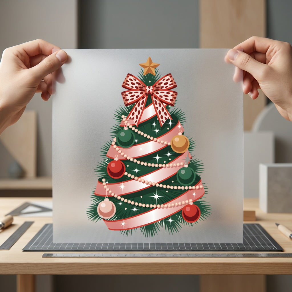 Festive Christmas Tree Holiday Christmas Ready to Press DTF Transfer for Dtf