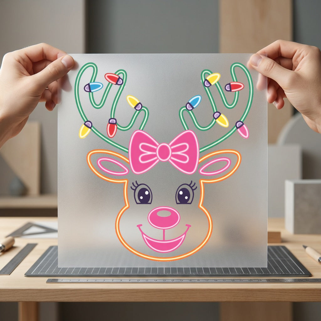 Festive Reindeer Holiday Diy Christmas Retro Ready to Press DTF Transfer for Dtf