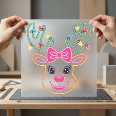 Festive Reindeer Holiday Diy Christmas Retro Ready to Press DTF Transfer for Dtf