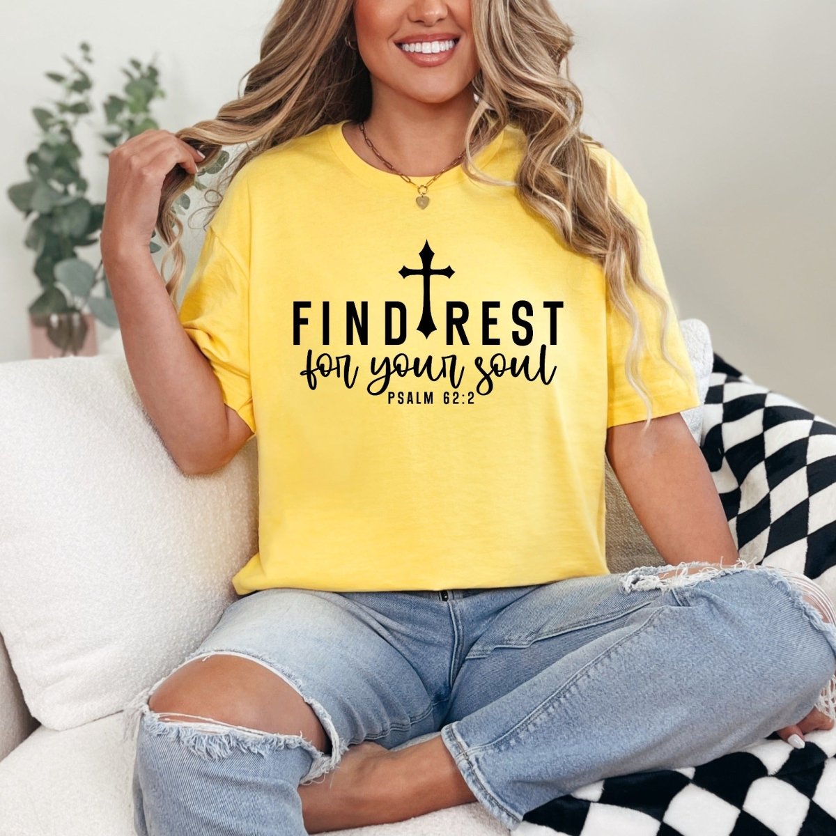 Find Rest For Your Soul | Psalm 62:2 Faith Tee - Luckets.com