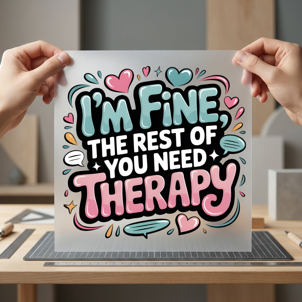 Fine You Need Therapy Funny Sarcastic Ready to Press DTF Transfer for Dtf