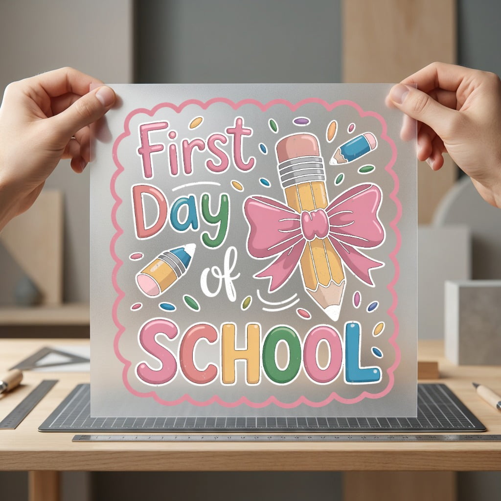 First Day School Pencil Funny Aesthetic Ready to Press DTF Transfer for Dtf