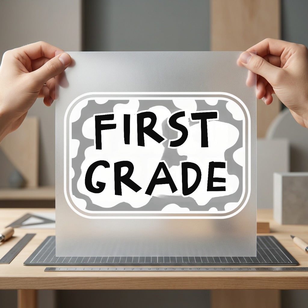 First Grade Cow Retro Teacher Vintage Ready to Press DTF Transfer for Dtf