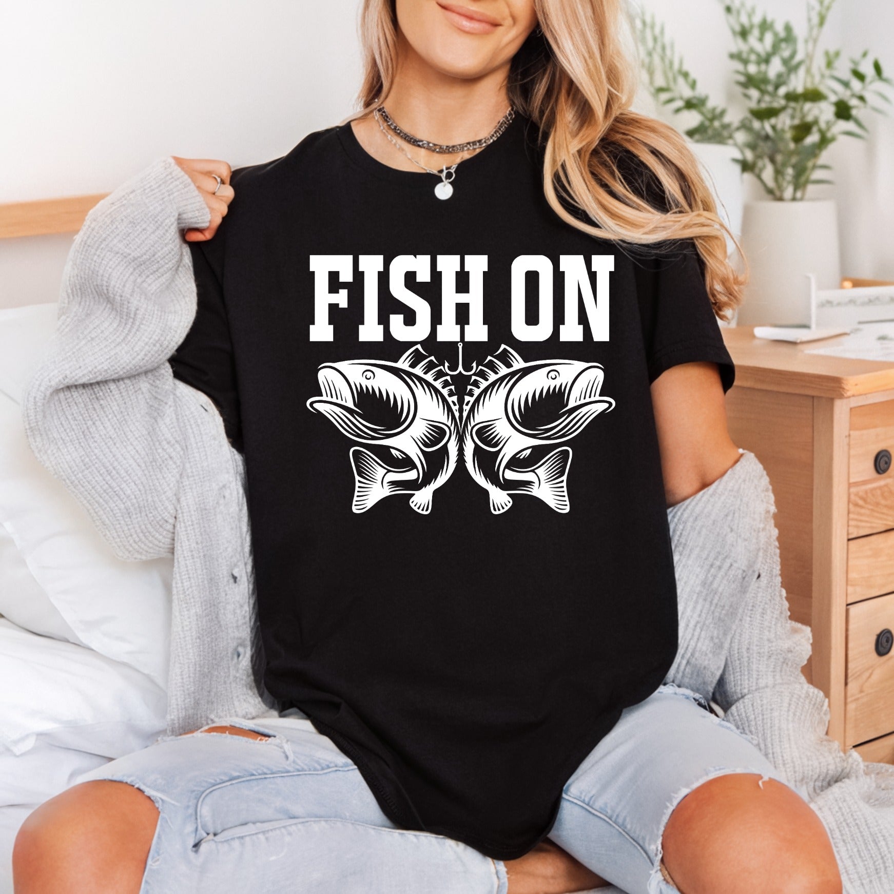 Fish Fishing Bass Angler Dad Fishing Ready to Press DTF Transfer for Dtf