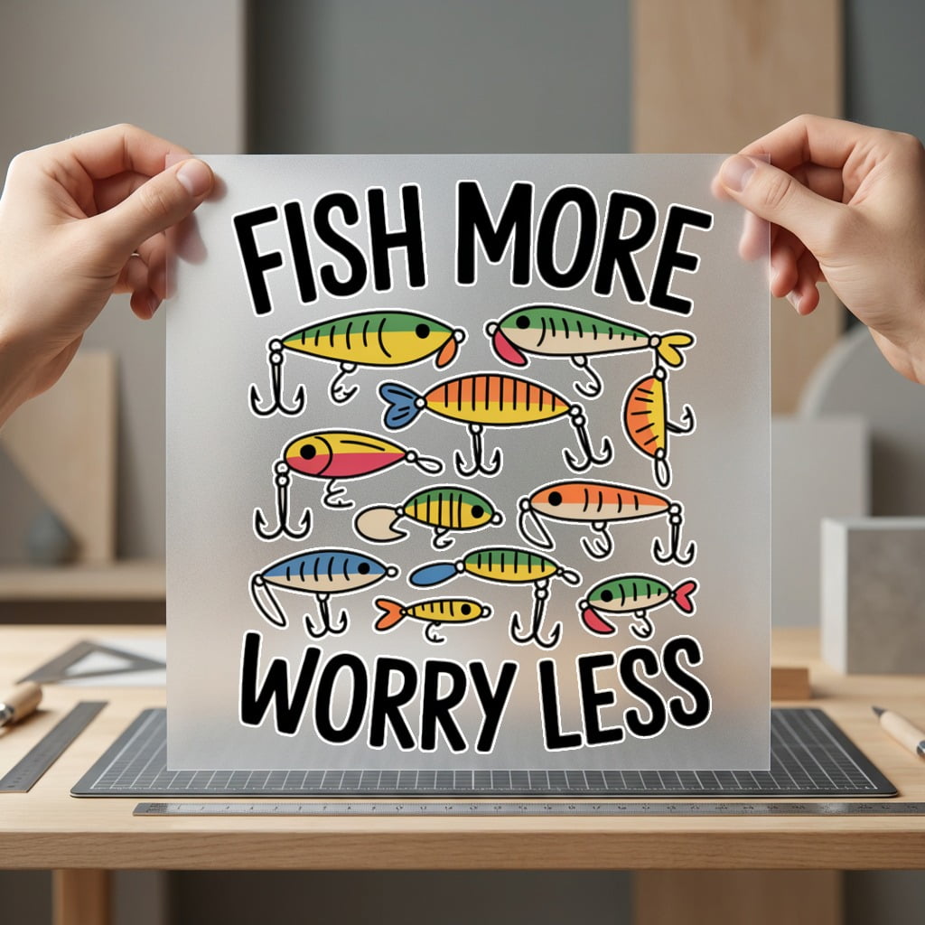 Fish More Worry Less Dad Fishing Ready to Press DTF Transfer for Dtf