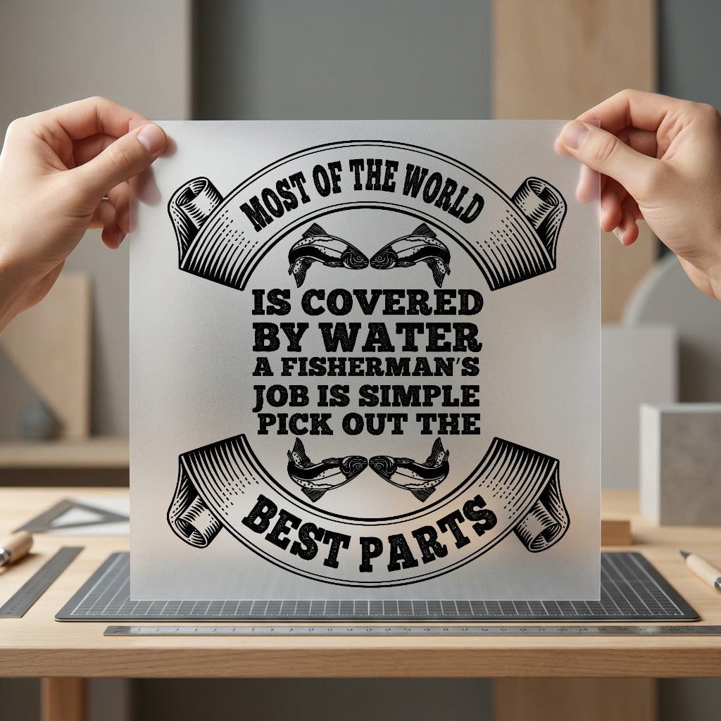 Fisherman Job Fishing Quote Dad Funny Ready to Press DTF Transfer for Dtf