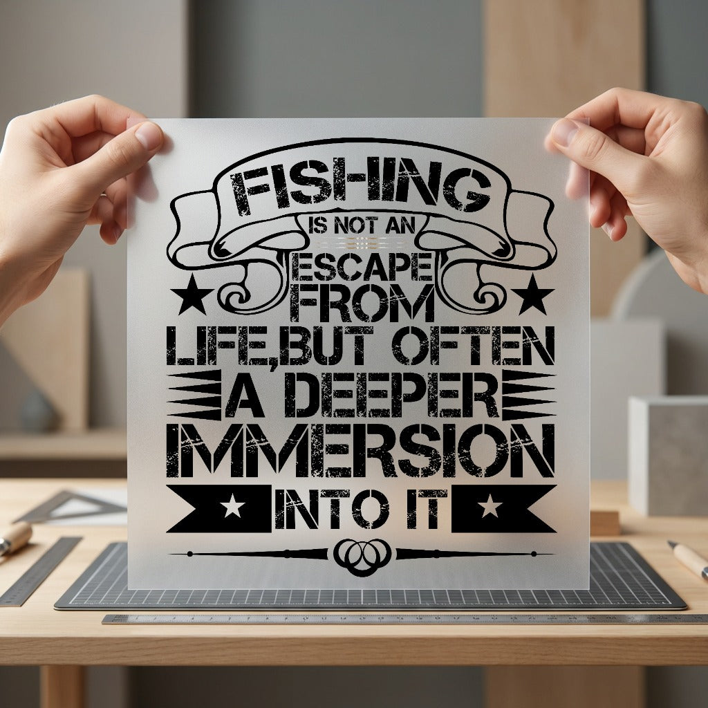 Fishing Immersion Quote Retro Vintage Retro Ready to Press DTF Transfer for Dtf