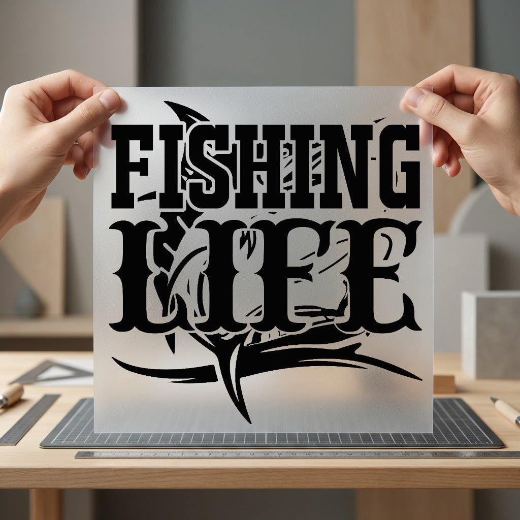 Fishing Life Angler Diy Vintage Retro Ready to Press DTF Transfer for Dtf