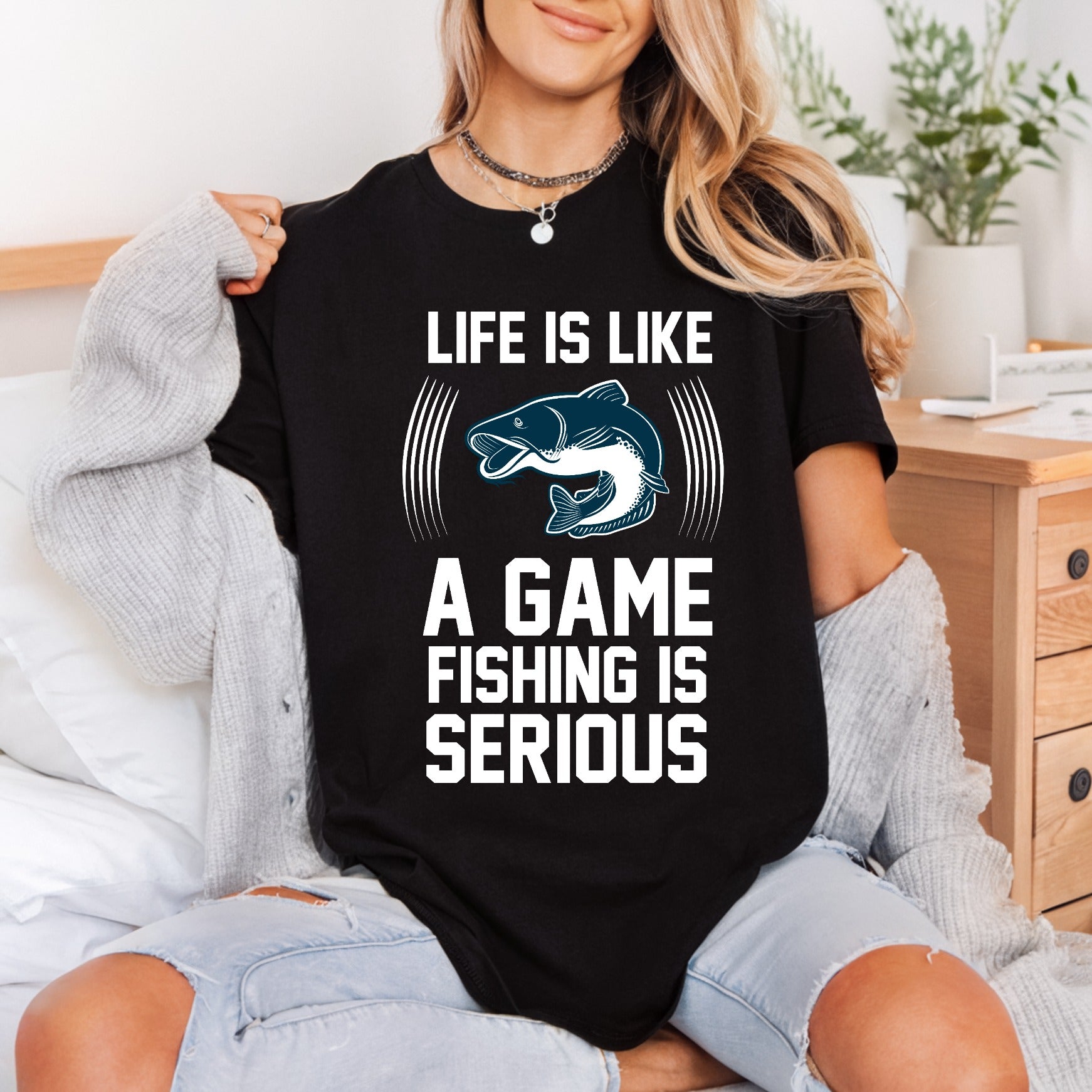 Fishing Serious Angler Diy Dad Funny Ready to Press DTF Transfer for Dtf