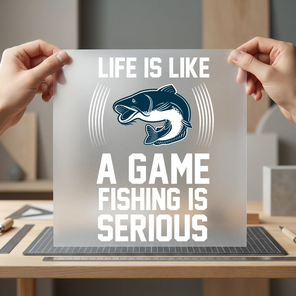 Fishing Serious Angler Diy Dad Funny Ready to Press DTF Transfer for Dtf