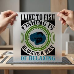 Fishing Therapy Relaxing Diy Dad Vintage Ready to Press DTF Transfer for Dtf