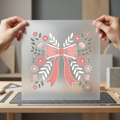 Floral Bow Wreath Elegant Aesthetic Floral Ready to Press DTF Transfer for Dtf