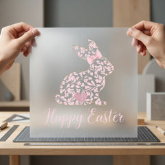Floral Bunny Happy Easter Easter Aesthetic Ready to Press DTF Transfer for Dtf