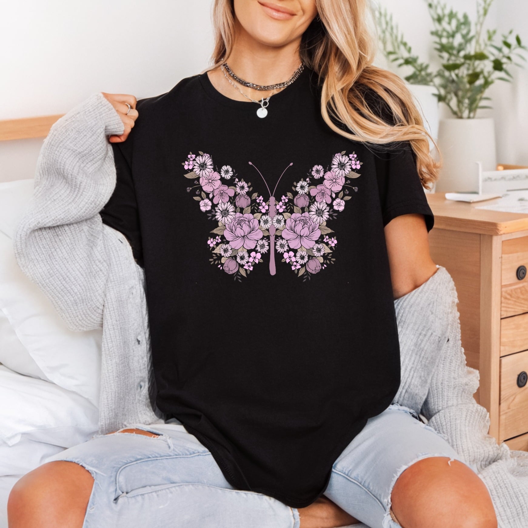 Floral Butterfly Botanical Aesthetic Aesthetic Floral Ready to Press DTF Transfer for Dtf