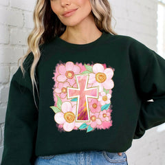 Floral Cross Design | Faith & Spring Bloom Sweatshirt - Luckets.com