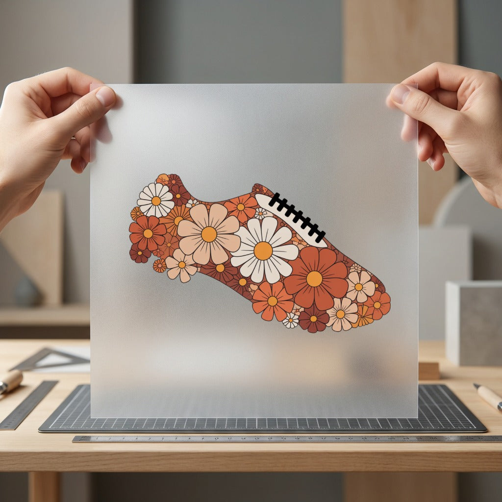 Floral Football Cleat Retro Vintage Retro Ready to Press DTF Transfer for Dtf
