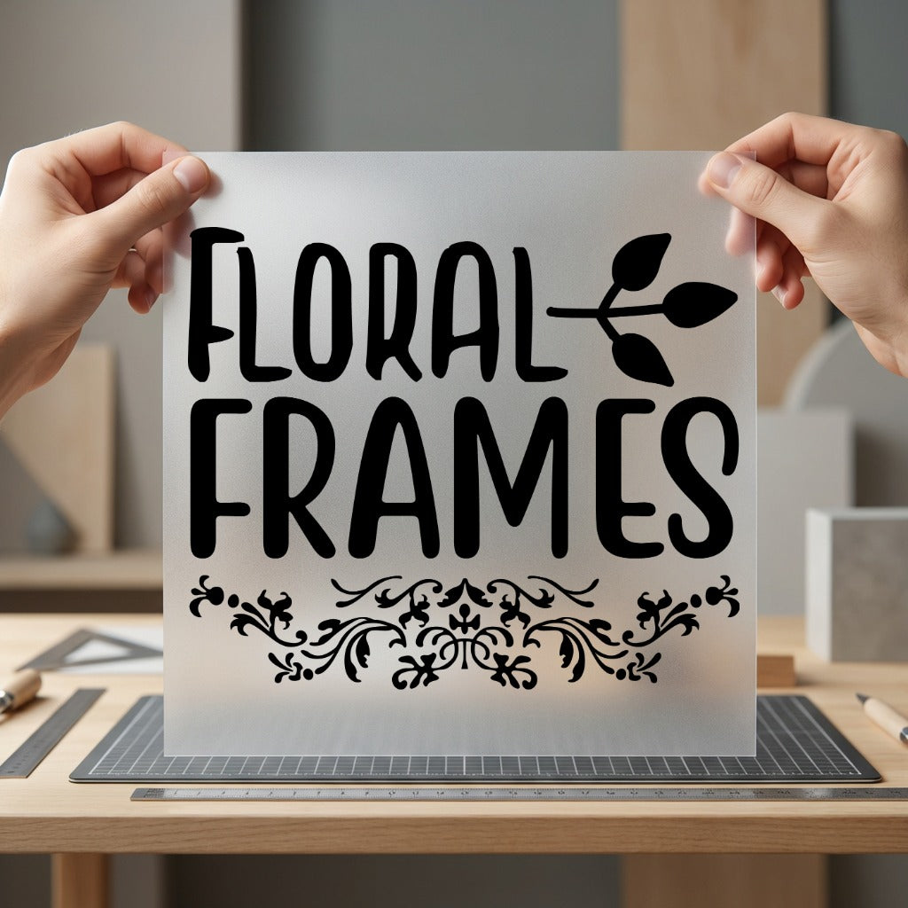 Floral Frames Elegant Diy Aesthetic Floral Ready to Press DTF Transfer for Dtf