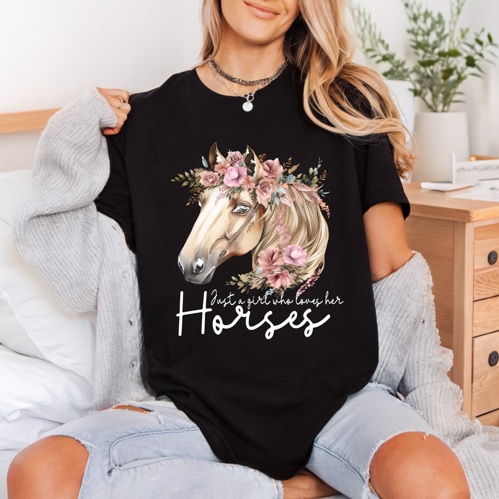 Floral Horse Head Quote Usa Mom Ready to Press DTF Transfer for Dtf