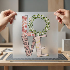Floral Love Leopard Romantic Valentine Floral Ready to Press DTF Transfer for Dtf