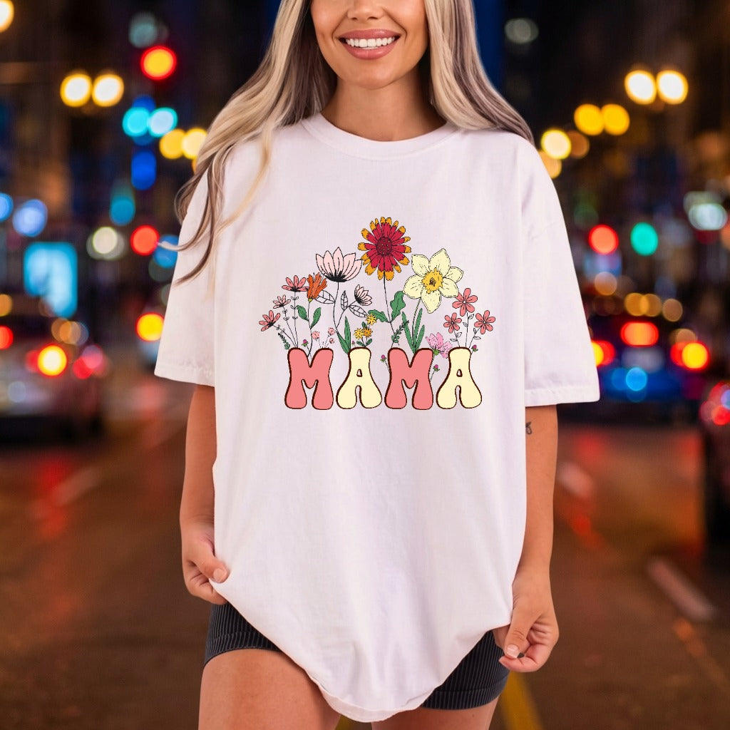 Floral Mama Retro Bloom Mom Mama Ready to Press DTF Transfer for Dtf