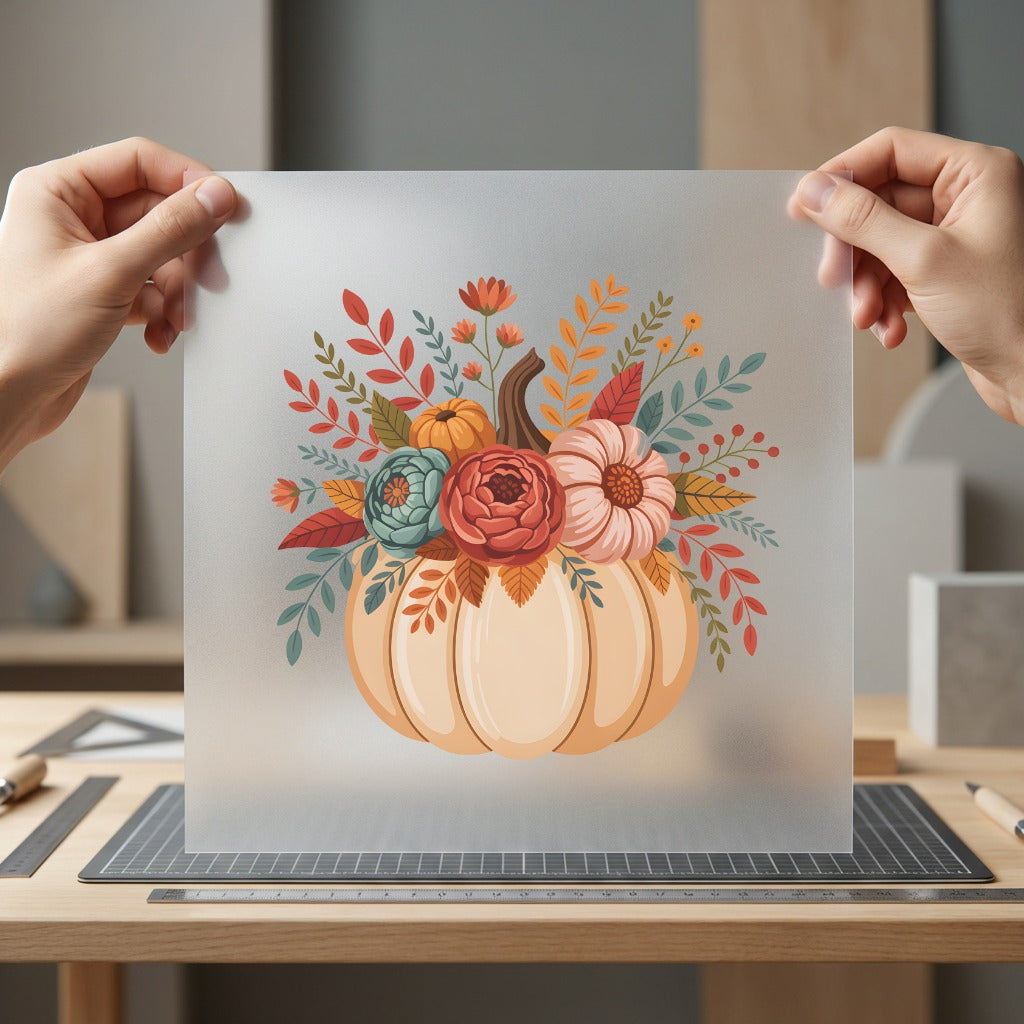 Floral Pumpkin Bouquet Autumn Thanksgiving Autumn Ready to Press DTF Transfer for Dtf
