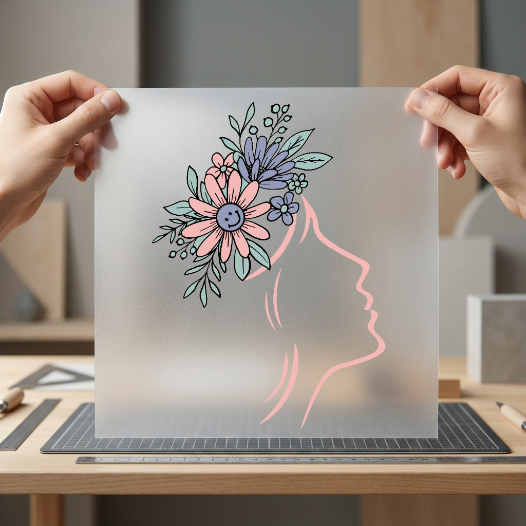 Floral Silhouette Boho Diy Boho Aesthetic Ready to Press DTF Transfer for Dtf