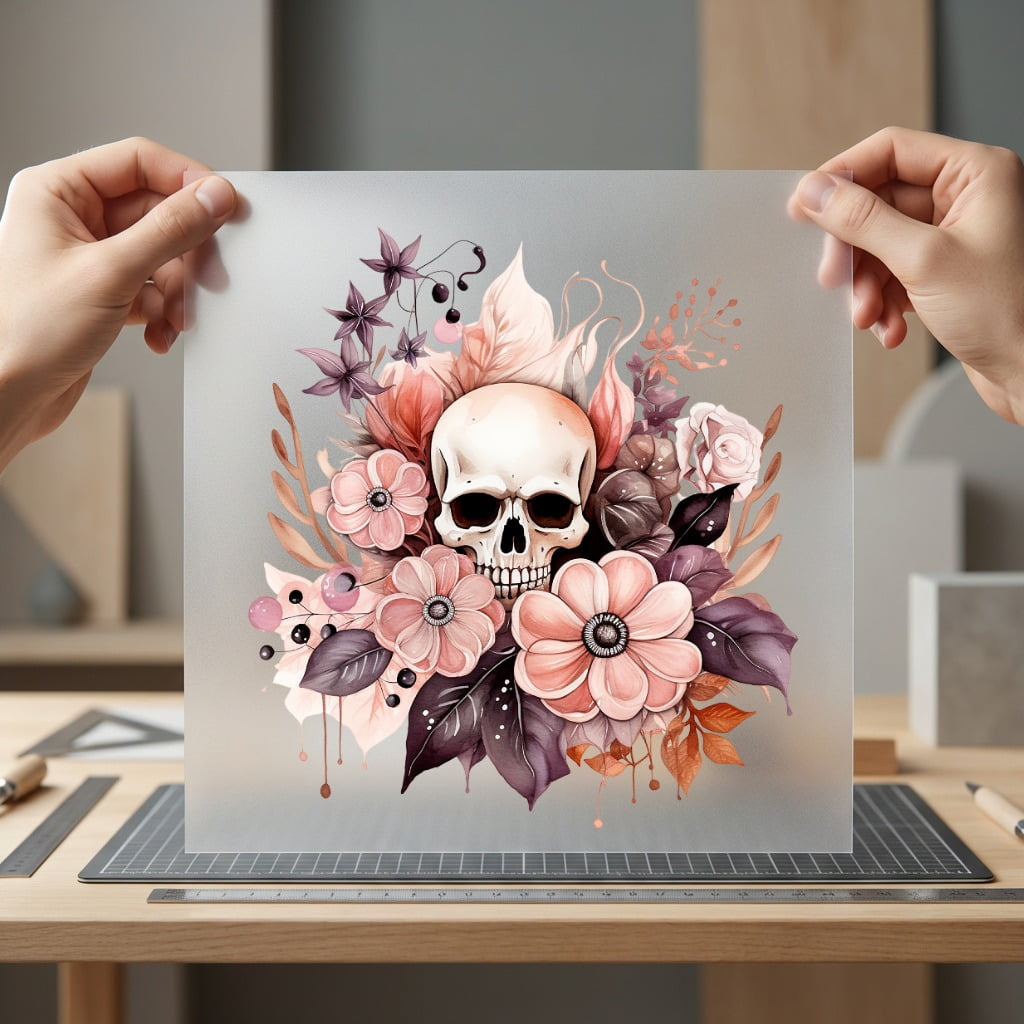 Floral Skull Art Boho Halloween Boho Ready to Press DTF Transfer for Dtf