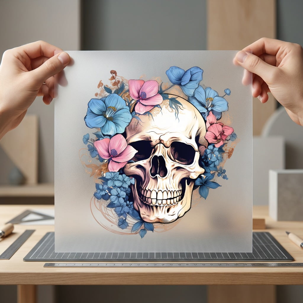 Floral Skull Mystical Flowers Halloween Boho Ready to Press DTF Transfer for Dtf