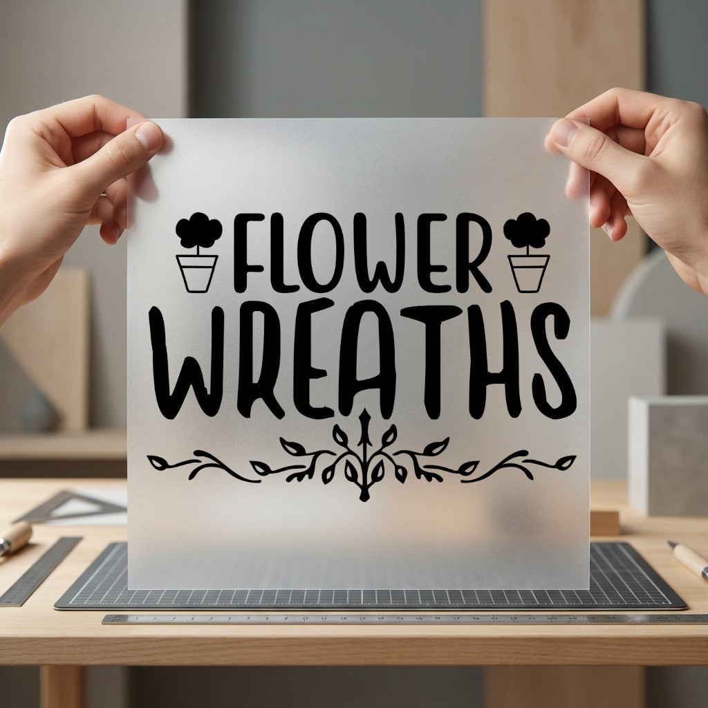 Flower Wreaths Text Floral Aesthetic Floral Ready to Press DTF Transfer for Dtf