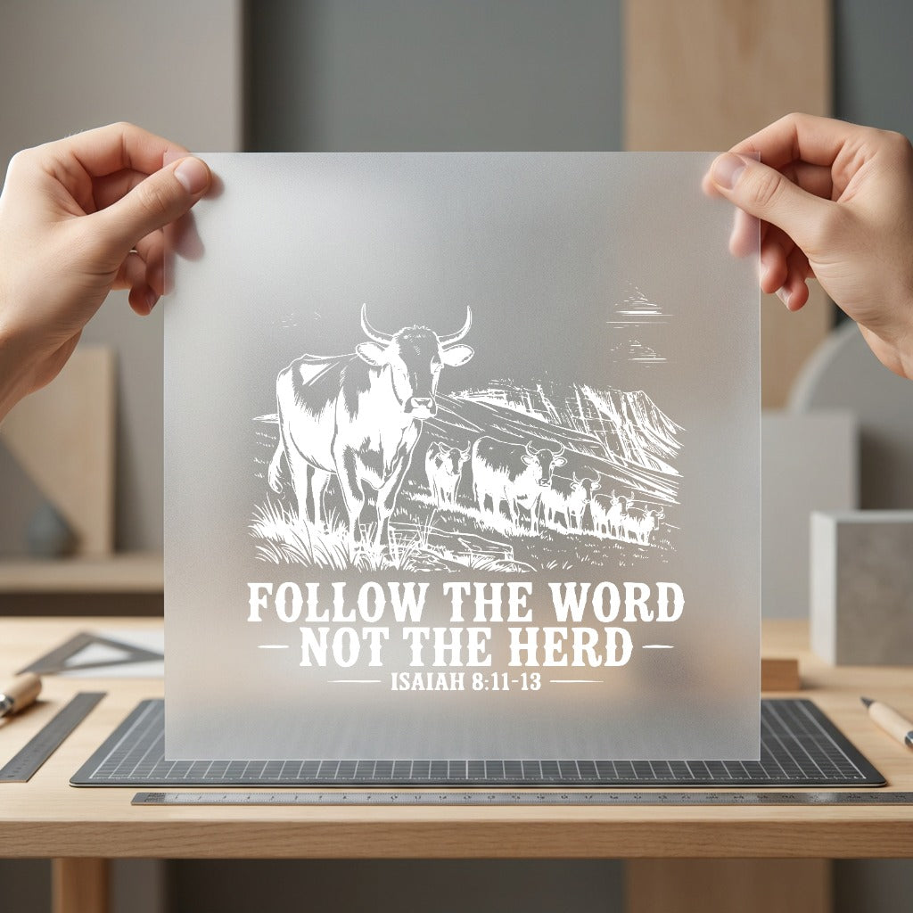 Follow Word Not Herd Christian Faith Ready to Press DTF Transfer for Dtf