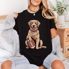 Football Golden Retriever Game Mom Dad Ready to Press DTF Transfer for Dtf
