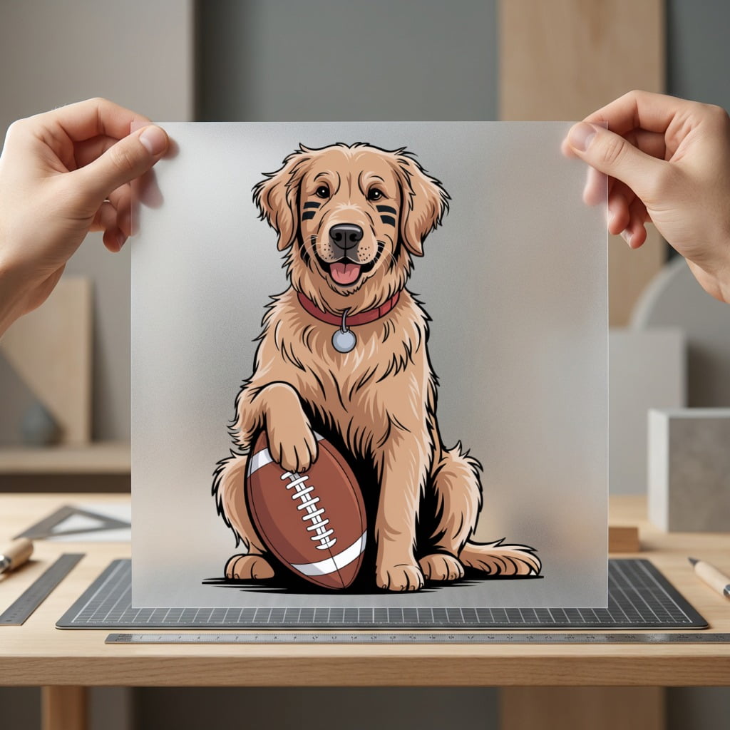 Football Golden Retriever Game Mom Dad Ready to Press DTF Transfer for Dtf