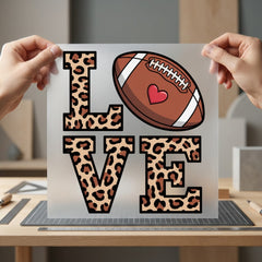 Football Love Leopard Game Fitness Leopard Ready to Press DTF Transfer for Dtf