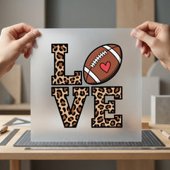 Football Love Leopard Sports Fitness Leopard Ready to Press DTF Transfer for Dtf