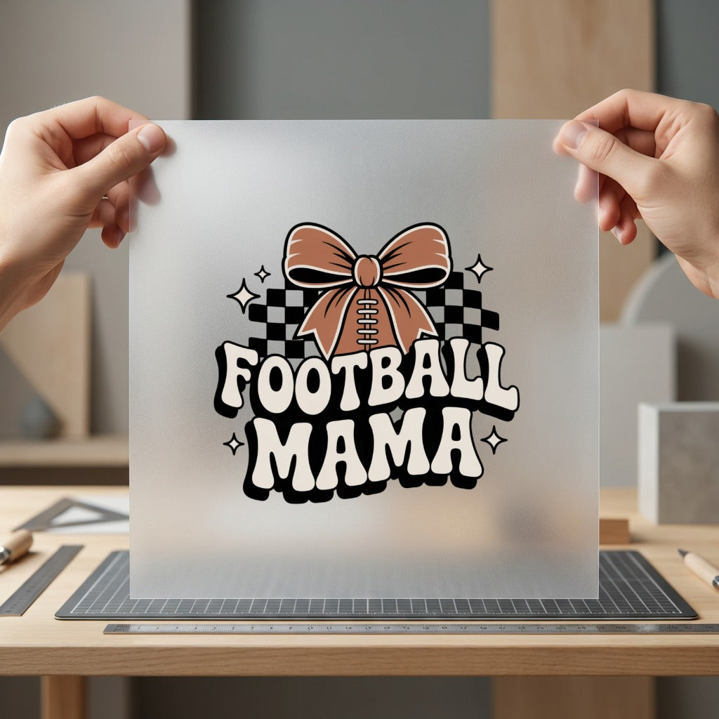 Football Mama Bow Retro Mom Retro Ready to Press DTF Transfer for Dtf