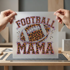 Football Mama Leopard Game Mom Fitness Ready to Press DTF Transfer for Dtf