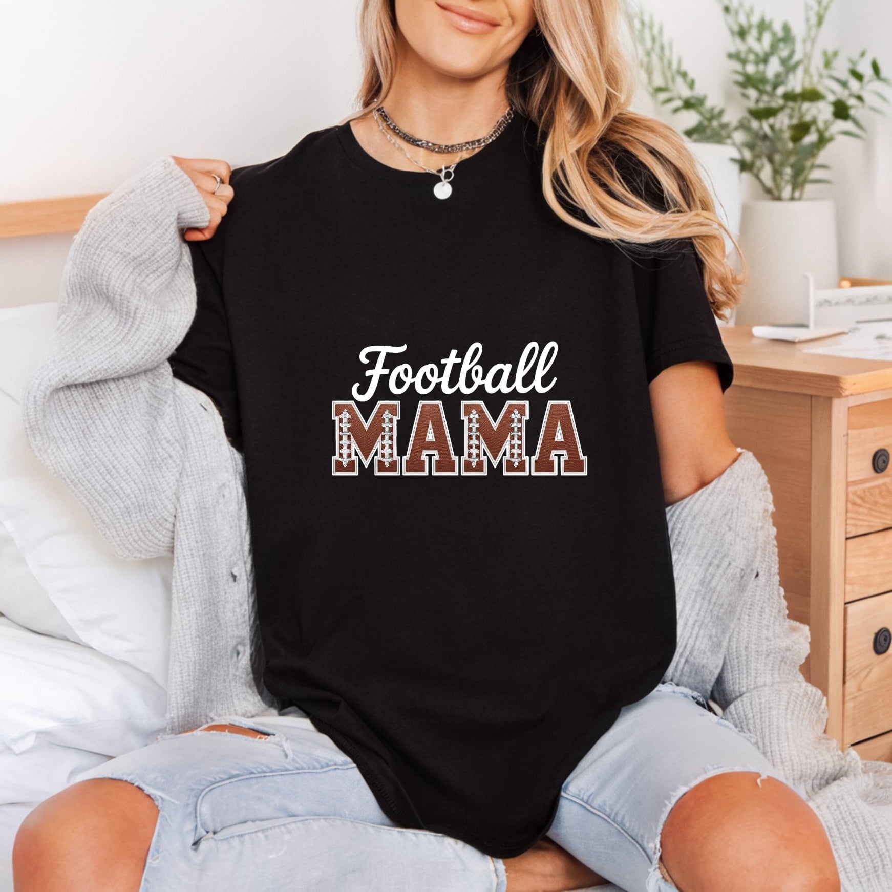 Football Mama Sports Fan Mom Funny Ready to Press DTF Transfer for Dtf