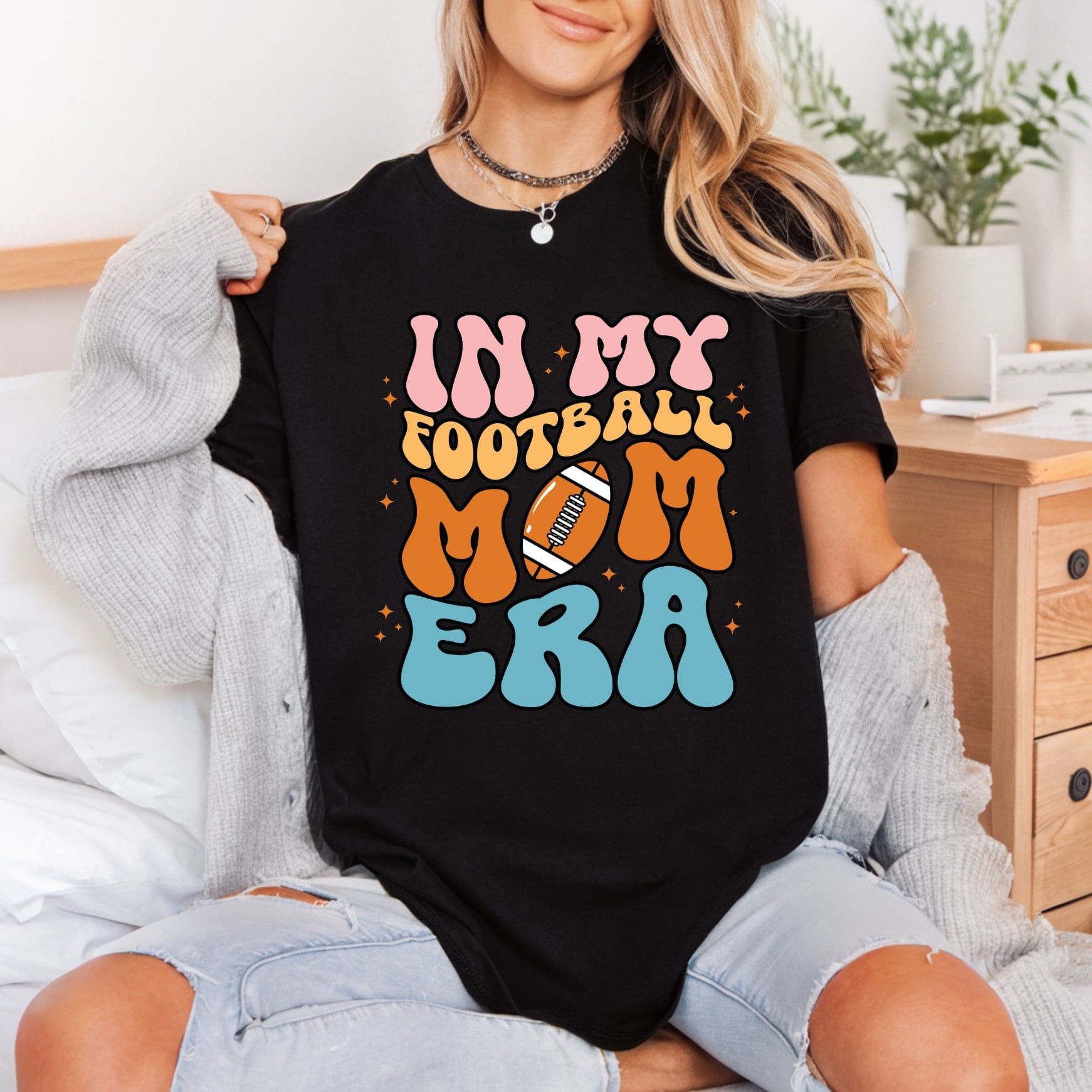 Football Mom Era Retro Mom Retro Ready to Press DTF Transfer for Dtf