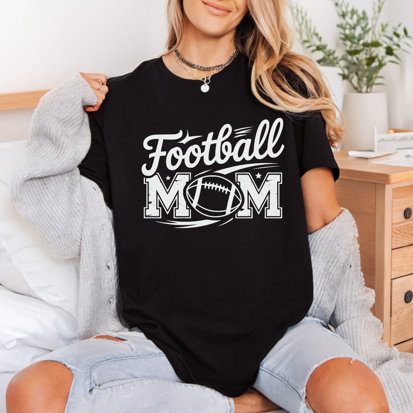 Football Mom Game Day Mom Vintage Ready to Press DTF Transfer for Dtf