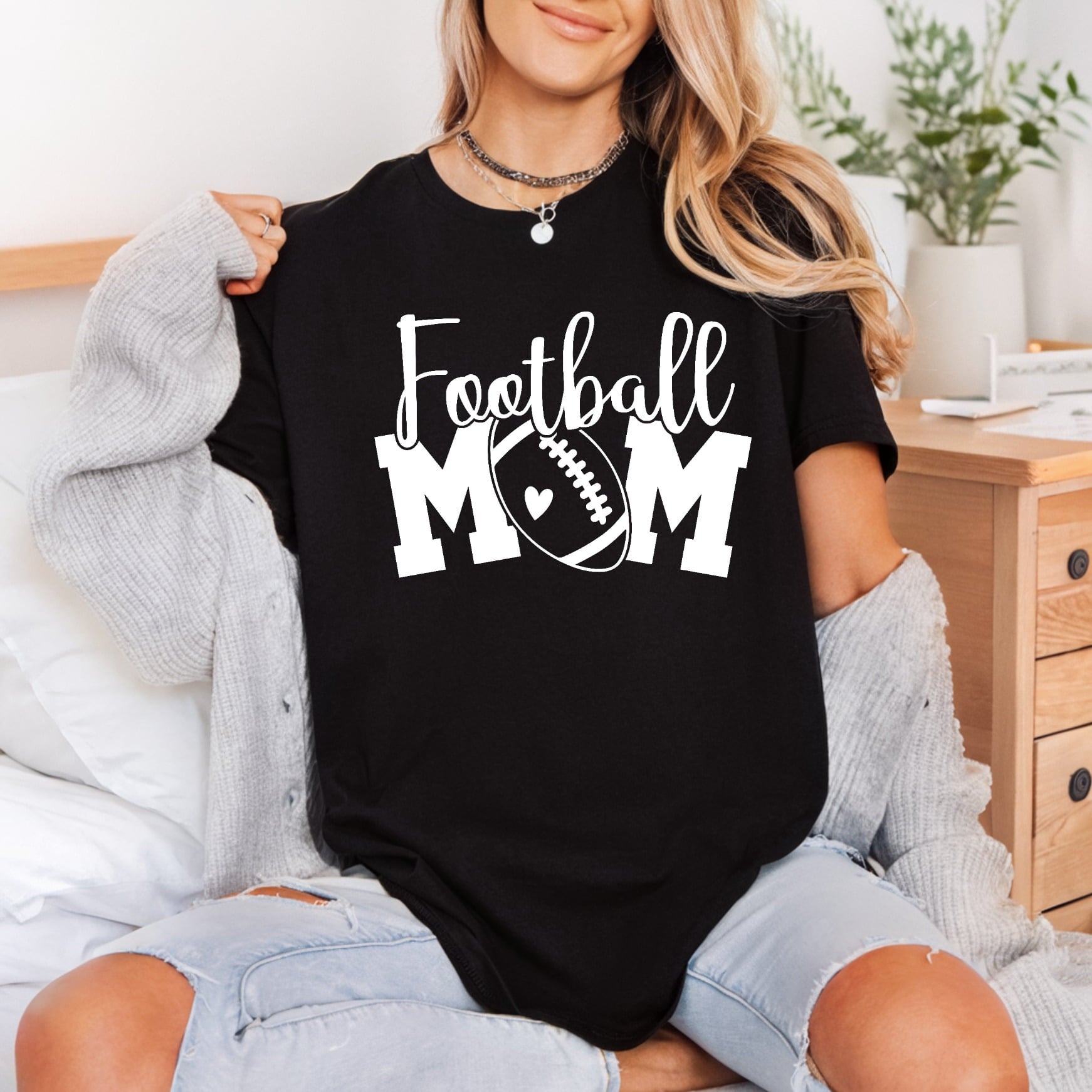 Football Mom Heart Game Mom Fitness Ready to Press DTF Transfer for Dtf