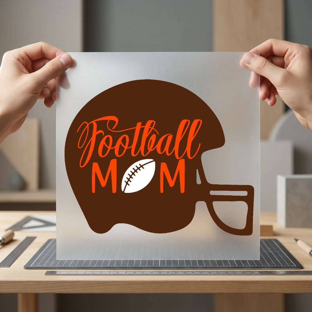 Football Mom Helmet Sports Mom Fitness Ready to Press DTF Transfer for Dtf