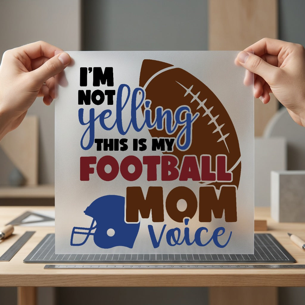 Football Mom Voice Game Mom Funny Ready to Press DTF Transfer for Dtf