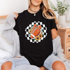 Football Sunflowers Bow Artistic Mom Vintage Ready to Press DTF Transfer for Dtf