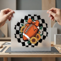 Football Sunflowers Bow Artistic Mom Vintage Ready to Press DTF Transfer for Dtf