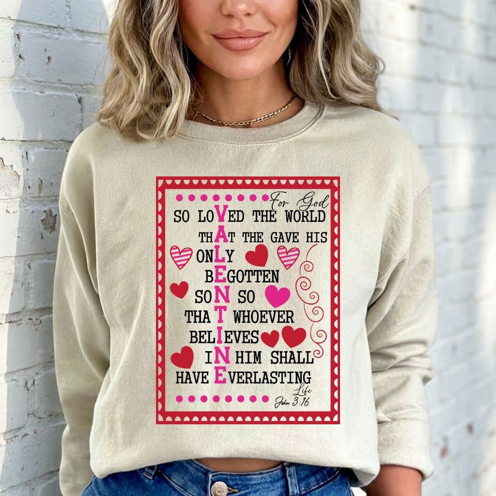 For God So Loved | John 3:16 Valentine Sweatshirt - Luckets.com